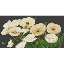 kit Point de croix Luca-S Les pavots blancs