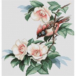 kit Point de croix Luca-S L'églantine des oiseaux