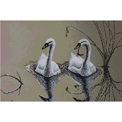 kit Point de croix Luca-S Cygnes à la tombée du jour