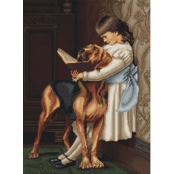 kit Point de croix Luca-S Le chien écolier