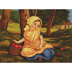 kit Point de croix Luca-S La récolte de la petite fille