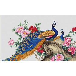 kit Point de croix Luca-S Règne des paons