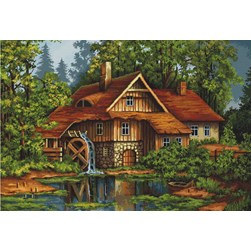 kit Point de croix Luca-S Le moulin au fond des bois