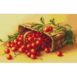 kit Point de croix Luca-S Un papier de cerises renversé