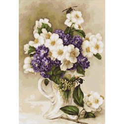 kit Point de croix Luca-S Fleur de jasmin en vase