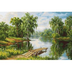 kit Point de croix Luca-S Le ponton de la rivière