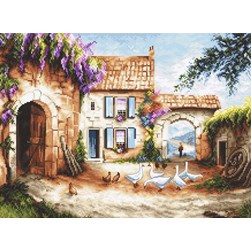 kit Point de croix LETISTITCH La cour de la ferme