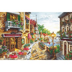 kit Point de croix LETISTITCH Les lampadaires de la ruelle