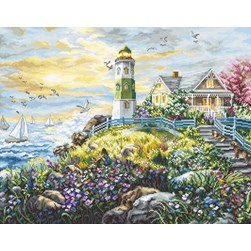 kit Point de croix LETISTITCH Le phare de la dune