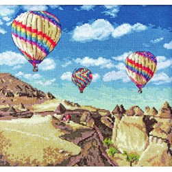 kit Point de croix LETISTITCH Le canyon aux mongolfières