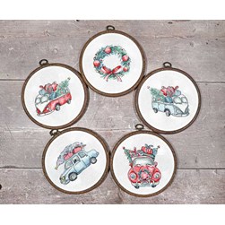 kit Point de croix LETISTITCH Les voitures décorées pour noël