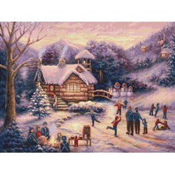 kit Point de croix LETISTITCH Patinage au crépuscule