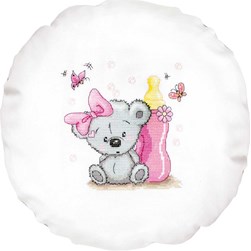 Coussin broderie Point de Croix Luca-S Le biberon de mon doudou