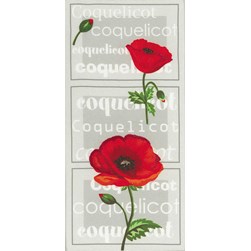 kit Point de croix Marie Coeur la floraison d'un coquelicot