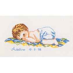Broderie naissance Marie Coeur Bébé sur le ventre