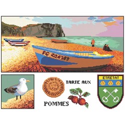 kit Point de croix Marie Coeur La ville d'Etretat
