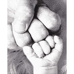 kit Point de croix Marie Coeur Check avec bébé