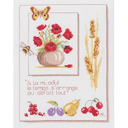 kit Point de croix Marie Coeur Un dicton de l'été