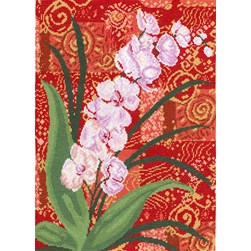 kit Point de croix Marie Coeur D'orchidées et d'or