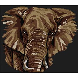 kit Point de croix Marie Coeur Eléphant royal