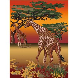 kit Point de croix Marie Coeur La marche de la girafe