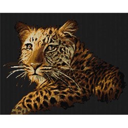 kit Point de croix Marie Coeur Léopard au repos