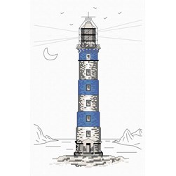 kit Point de croix Marie Coeur Le phare vu en bleu
