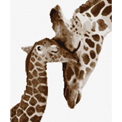 kit Point de croix Marie Coeur Tendresse d'une maman girafe