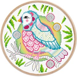 kit Point de croix Marie Coeur Les mésange aux couleurs