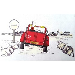kit Point de croix Philomene La 2 CV rouge à la plage