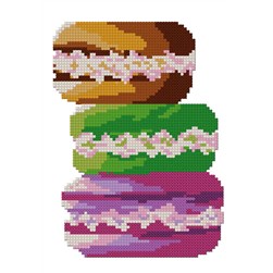 Mini Kit broderie Luc Création Les macarons colorés