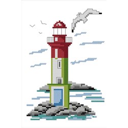 Mini Kit broderie Luc Création Le phare des rochers