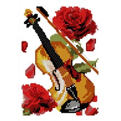 Mini Kit broderie Luc Création Le violon des roses