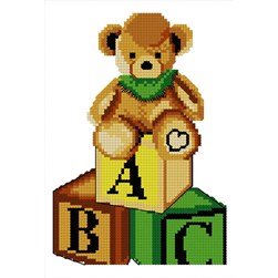 Mini Kit broderie Luc Création LEs cubes du petit ourson