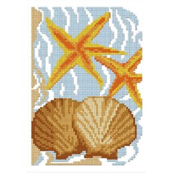 Mini Kit broderie Luc Création Coquilles Saint Jacques et étoiles de mer
