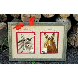 kit Point de croix Au Fil De L'Ange Anes cousins Martin