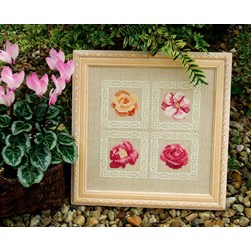 kit Point de croix Au Fil De L'Ange Cadre de roses
