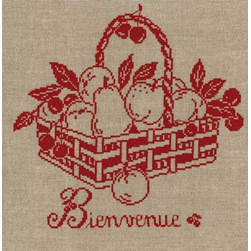 Kit broderie Traditionnelle Au Fil De L'Ange Un panier de fruit pour t'accueillir