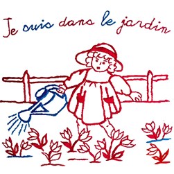 Kit broderie Traditionnelle Au Fil De L'Ange J'arrose mon jardin