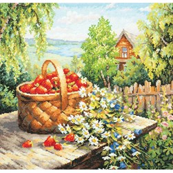 kit Point de croix Magic Needle Mon panier de fraises gourmandes