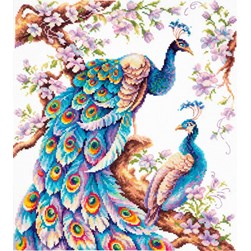 kit Point de croix Magic Needle Les paons du bonheur