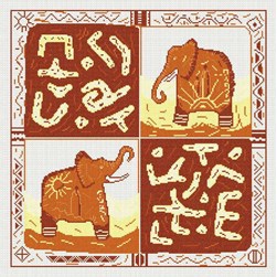 kit Point de croix Anagram Diffusion Éléphants d'Afrique