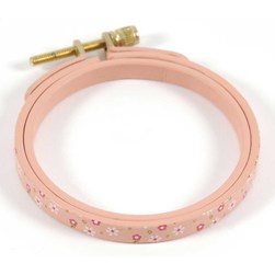 Tambours à broder DMC Cadre tambour en bois peint couleur pêche