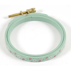 Tambours à broder DMC Cadre tambour en bois peint couleur vert turquoise