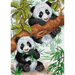 kit Point de croix MP Studia Les pandas sur la branche