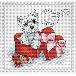 kit Point de croix MP Studia Timbre dog - France