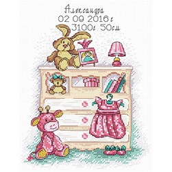 Broderie naissance MP Studia La commode de mes doudous