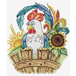 kit Point de croix MP Studia Le reveil du coq à la barrière