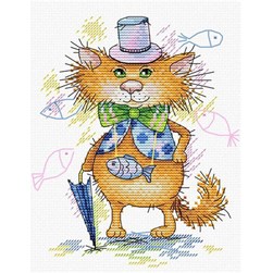 kit Point de croix MP Studia Un poisson pour un chat