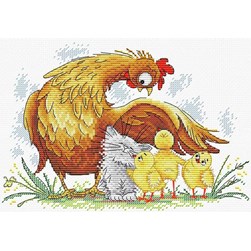 kit Point de croix MP Studia La poule et le chaton